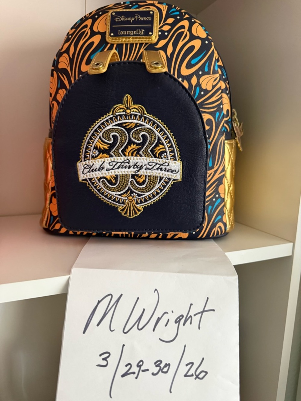Loungefly Black, Gold & Orange Club Thirty-Three Mini Backpack